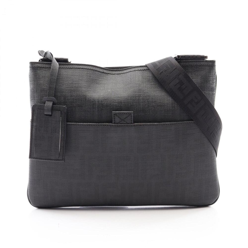 Fendi Zucca Shoulder Bag/Handbag, Coated Canvas, Men's/Women's, Black